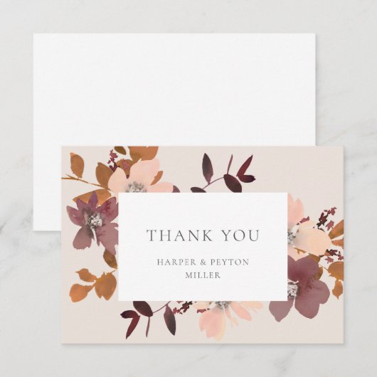 Garden Liebe Flat Danke Karte (Vorne/Hinten)