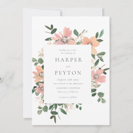 Garden Liebe Hochzeit Einladung (Vorderseite)