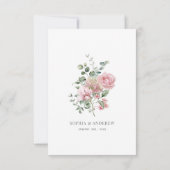 Garden Liebe Pink Rose Peony Wedding Save The Date (Rückseite)