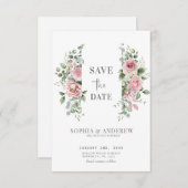 Garden Liebe Pink Rose Peony Wedding Save The Date (Vorne/Hinten)