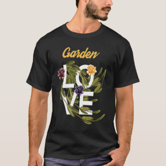Garden Liebe Tropische Pflanze Blätter Blume Garde T-Shirt
