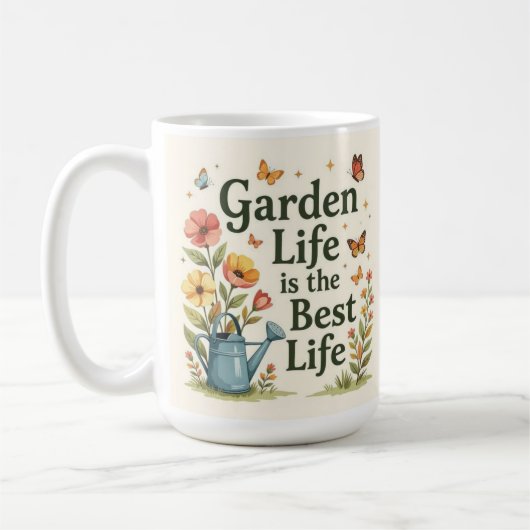 Garden life is the best life botanical Coffee Mug Kaffeetasse (Links)