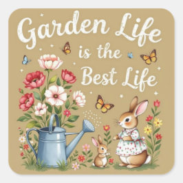 Garden life is the best life quadratischer aufkleber