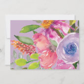 Garden Lila Pink Floral Grad Party Einladung (Rückseite)