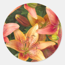Garden Lilies Runder Aufkleber