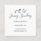 Garden Line Kunst, Dichtung und Musik Quadratische Visitenkarte (Rückseite)