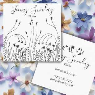 Garden Line Kunst, Dichtung und Musik Quadratische Visitenkarte