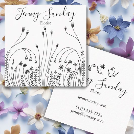 Garden Line Kunst, Dichtung und Musik Quadratische Visitenkarte