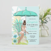 Garden Lingerie Dusche Brünett Bridge Einladung (Stehend Vorderseite)