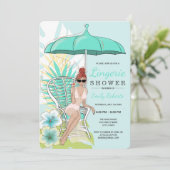 Garden Lingerie Dusche Rotkopfbrille Einladung (Stehend Vorderseite)