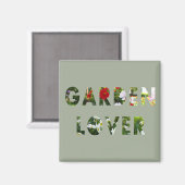 Garden Lover Floral Text Magnet (Vorderseite/Rückseite)