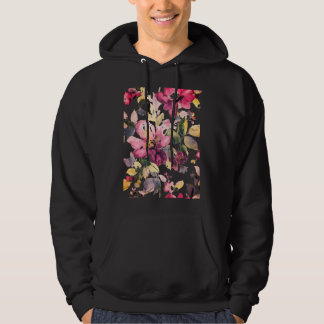 Garden Lover Geschenk Wasserfarbe Blume Maroon T - Hoodie