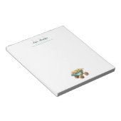 Garden Lover's Wheelbarrow Floral Monogram Notizblock (angewinkelt)