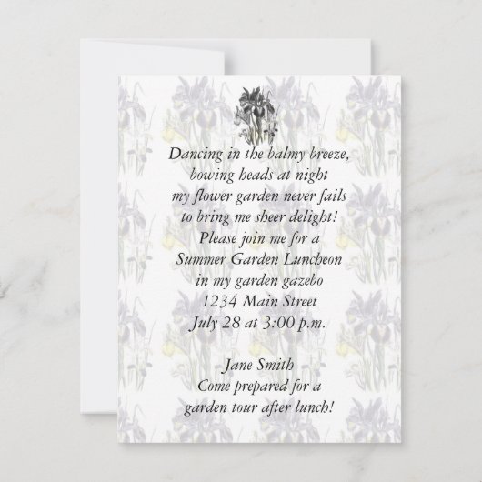 Garden Luncheon Einladung (Rückseite)