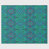 Garden Magic Blume Bohemisch Arabesque Minze Green Geschenkpapier (Flach)