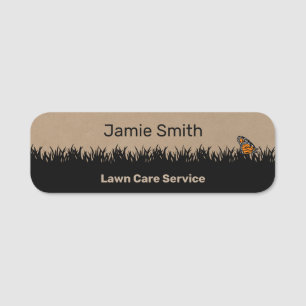 Garden Maintenance Service Khaki & Black Namensschild