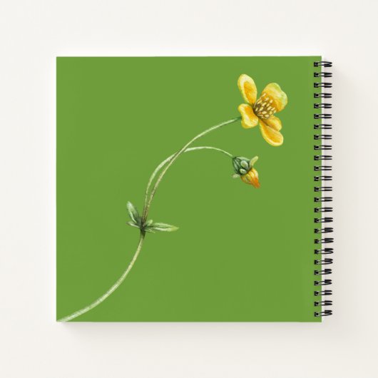 Garden Meadow Blume Butterfly Bees Square Notizbuch (Rückseite)