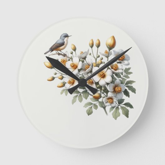 Garden Melody Runde Wanduhr (Vorderseite)