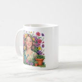 Garden Mom-Garden Queen-Floral Gardener Kaffeetasse (Vorderseite Links)