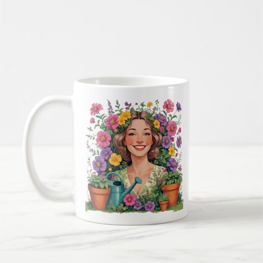 Garden Mom-Garden Queen-Floral Gardener Kaffeetasse (Links)
