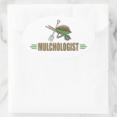 Garden Mulching Ovaler Aufkleber (Tasche)