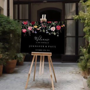 Garden Multicolor Wildblume Hochzeit Begrüßung Poster