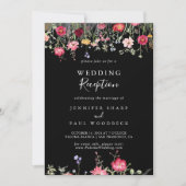 Garden Multicolor Wildblume Hochzeitsempfang Einladung (Vorderseite)
