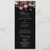 Garden Multicolor Wildblume Hochzeitsprogramm Programm (Vorderseite)