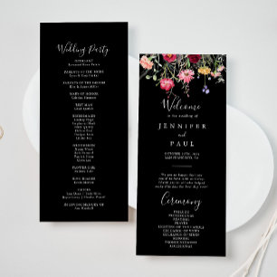 Garden Multicolor Wildblume Hochzeitsprogramm Programm