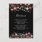 Garden Multicolor Wildblume Hochzeitsrichtungen Begleitkarte (Vorderseite)