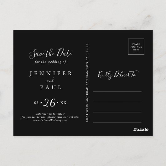 Garden Multicolor Wildblume Save the Date Postkarte (Rückseite)