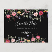 Garden Multicolor Wildblume Save the Date Postkarte (Vorderseite)