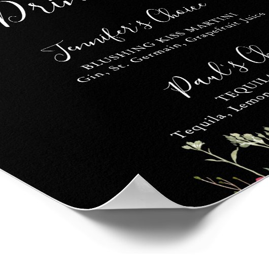 Garden Multicolor Wildblume Unterschrift Getränke Poster (Ecke)