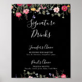 Garden Multicolor Wildblume Unterschrift Getränke Poster (Vorne)