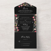 Garden Multicolor Wildblume Wedding All In One Einladung (Innen Boden)