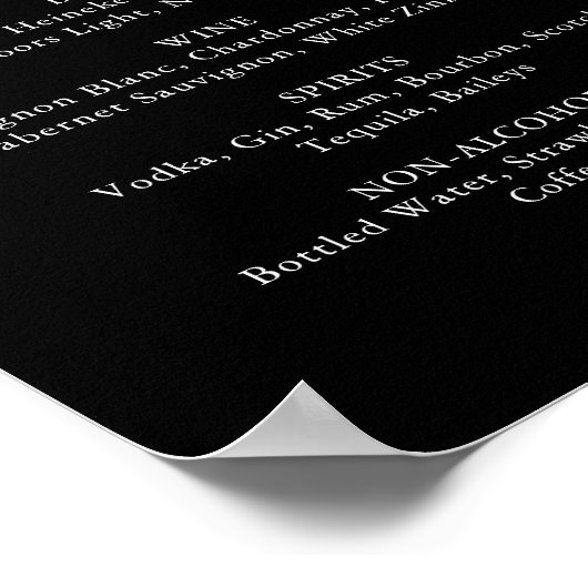 Garden Multicolor Wildblume Wedding Drinks Menü Poster (Ecke)