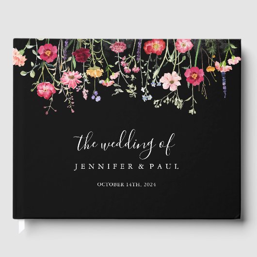 Garden Multicolor Wildblume Wedding Gästebuch (Vorderseite)