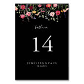 Garden Multicolor Wildblume Wedding Tischnummer (Vorderseite)
