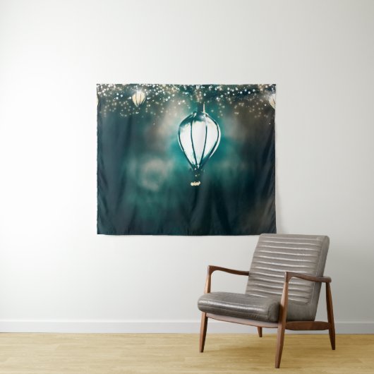 Garden Night Lights Rustikales Foto Hintergrund Wandteppich (Beispiel (Horizontal))