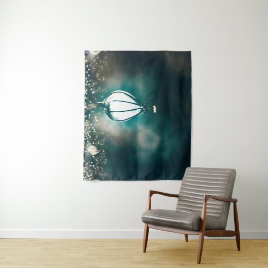 Garden Night Lights Rustikales Foto Hintergrund Wandteppich (Beispiel)