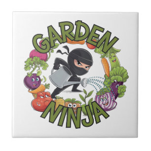 Garden Ninja Design - Lustige Gartengrafik Fliese