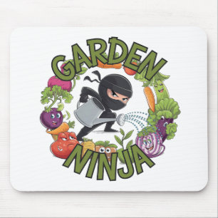 Garden Ninja Design - Spaß Gartenarbeit Grafik Mousepad