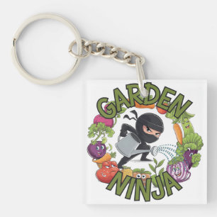 Garden Ninja Design - Spaß Gartenarbeit Grafik Schlüsselanhänger