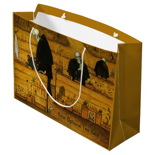 "Garden of Death"-Weihnachtsgeschenktasche Große Geschenktüte (Rückseite Schrägansicht)