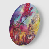 GARDEN OF  LOST SHADOWS ,FLYING RED DRAGON Fantasy Große Wanduhr (Winkel)