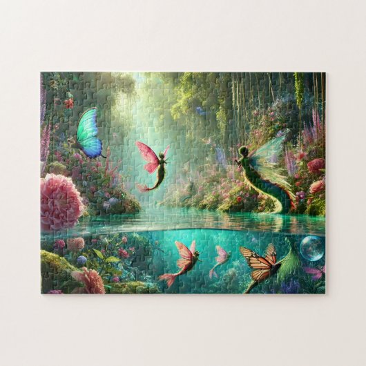 Garden of Lost Tails Butterfly Winged Mermaid Puzzle (Horizontal)