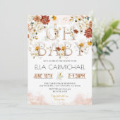 Garden Oh Baby Dusche Einladung (Stehend Vorderseite)