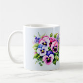 Garden Pansy Blume Kaffee Tasse 11 Oz Wasserfarbe (Links)