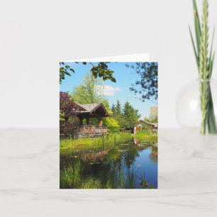 Garden Park Hideaway Faltes Grußkarte Karte