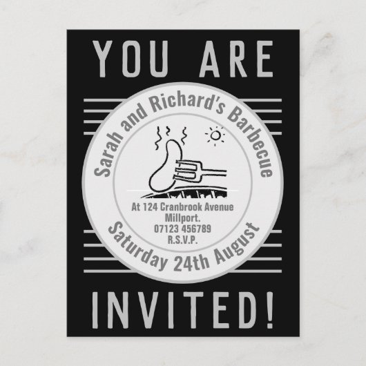 Garden Party Barbecue Einladungspostkarte (Vorderseite)